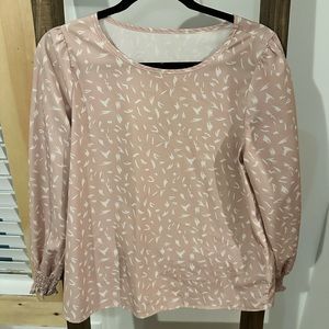 SHEIN LUNE Allover print shirred cuff bishop sleeve blouse